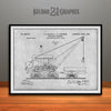 1903 Railroad Derrick Patent Print Gray