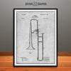 1902 Slide Trombone Patent Print Gray