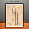 1902 Slide Trombone Patent Print Antique Paper