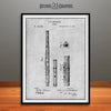 1876 Flute Patent Print Gray