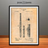 1876 Flute Patent Print Antique Paper