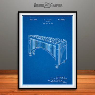 1936  Marimba Xylophone Patent Print Blueprint