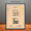 1907 Steinway Upright Piano Patent Print Antique Paper