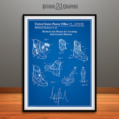 Michael Jackson Gravity Boots Patent Print Blueprint