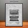 1896 Mechanical Typewriter Patent Print Gray