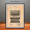 1896 Mechanical Typewriter Patent Print Antique Paper