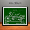 1928 Harley Davidson Motorcycle Patent Print Green