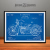 1928 Harley Davidson Motorcycle Patent Print Blueprint