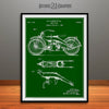 1924 Harley Davidson Motorcycle Patent Print Green