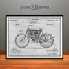 1901 Stratton Motorcycle Patent Print Gray