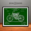 1901 Stratton Motorcycle Patent Print Green
