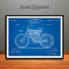 1901 Stratton Motorcycle Patent Print Blueprint