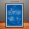 1925 Harley Davidson Motorcycle Patent Print Blueprint