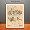 1925 Harley Davidson Motorcycle Patent Print Antique Paper