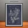 1914 Strand OHC Motorcycle Engine Patent Print Blackboard