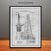 1907 Oil Drilling Rig Patent Print Gray