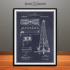 1916 Howard Hughes Oil Drilling Rig Attachment Patent Print Blackboard