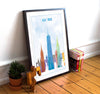 New York City Skyline Watercolor Art Print