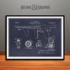 1922 Thompson Submachine Gun Patent Print Blackboard