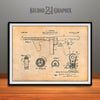 1922 Thompson Submachine Gun Patent Print Antique Paper