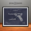 1904 Luger Pistol Patent Print Blackboard