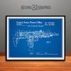 1982 Uzi Submachine Gun Patent Print Blueprint