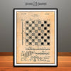 1921 Checker and Chess Board Patent Print Antique Paper