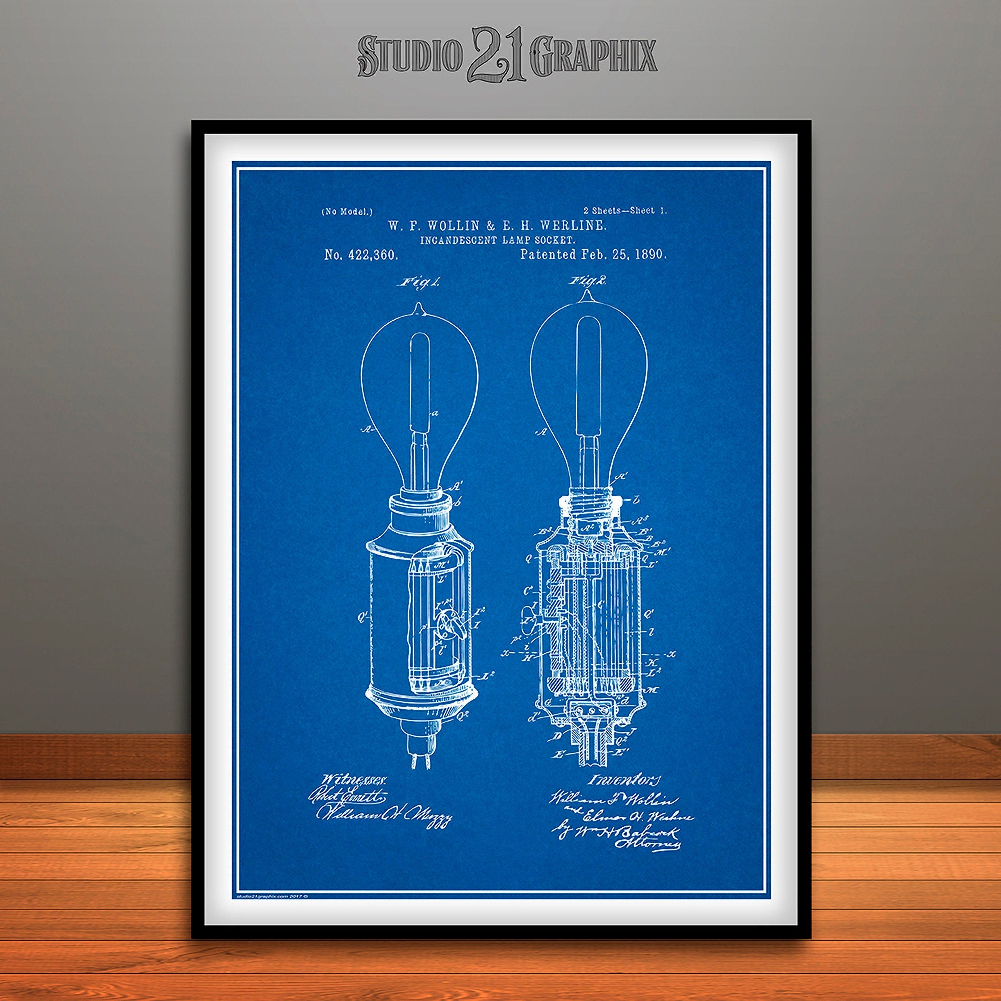 Miners Lamp Holder Patent from 1890 - Light Blue Digital Art by Aged Pixel  - Pixels