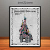 Disney Cinderella's Castle Colorized Patent Print Gray