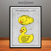 1981 Colorized Rubber Ducky Patent Print Gray