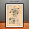 1954 Scrabble Game Patent Print Antique Paper