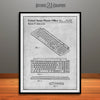 Steve Jobs Apple Computer Keyboard Patent Print Gray
