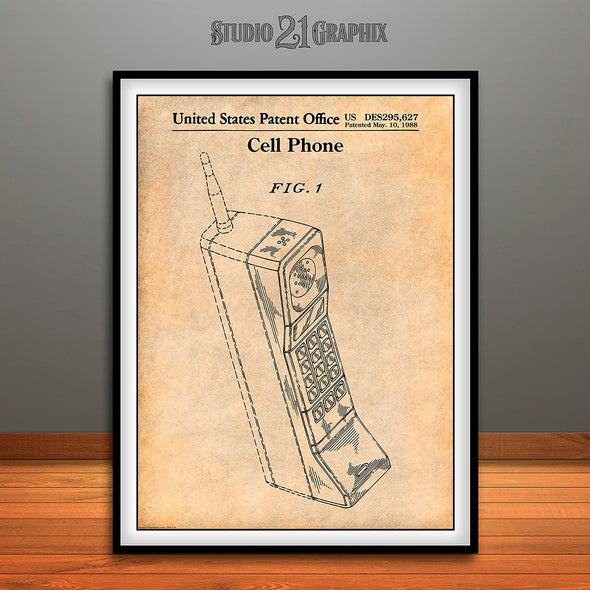 1988 Motorola Cell Phone Patent Print Antique Paper