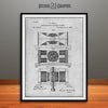 1888 Tesla Dynamo Electric Motor Patent Print Gray
