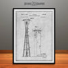 1961 Seattle Space Needle Patent Print Gray