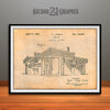 1938 Frank Lloyd Wright House Dwelling Patent Print Antique Paper