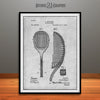 1891 Tennis Racket Patent Print Gray
