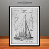 1927 Herreshoff Sail Boat Patent Print Gray
