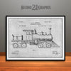 1891 Huber Locomotive Engine Patent Print Gray