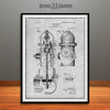 1903 Fire Hydrant Patent Poster Print Gray