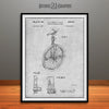 1961 Unicycle Patent Print Gray