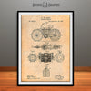 1897 Libbey Electric Bicycle Patent Print Antique Paper