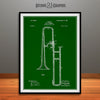 1902 Slide Trombone Patent Print Green