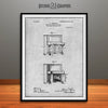 1907 Steinway Upright Piano Patent Print Gray