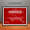 1894 Extension Ladder And Truck Patent Print Red