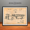 1939 Fire Truck Patent Print Antique Paper