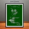 1926 Indian Motorcycle Engine Generator Patent Print Green