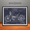 1928 Harley Davidson Motorcycle Patent Print Blackboard