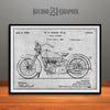 1928 Harley Davidson Motorcycle Patent Print Gray