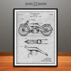 1924 Harley Davidson Motorcycle Patent Print Gray